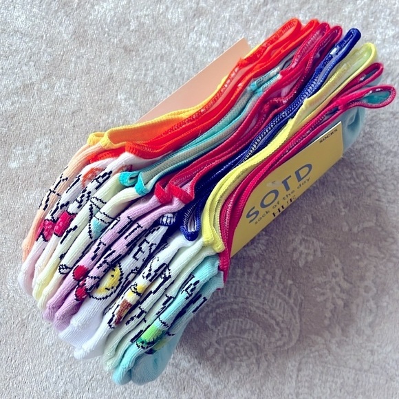 Brand New HUE 7-Pack Sock of the Day Colorful Cocktail Drink Liner Socks No Show - Picture 5 of 16